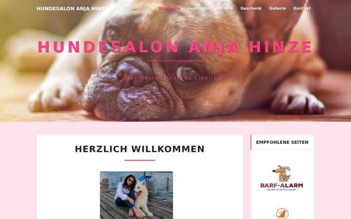 Screenshot of hundesalon-anja-hinze.de