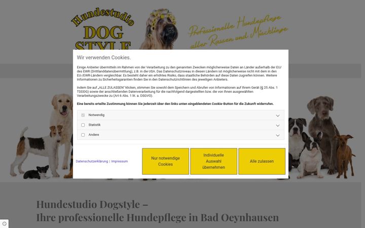 Screenshot of hundesalon-bad-oeynhausen.de