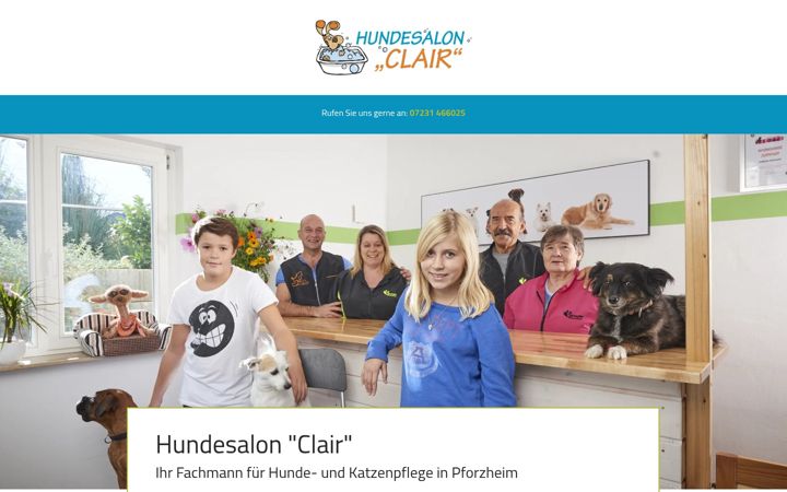 Skärmbild av hundesalon-clair.de