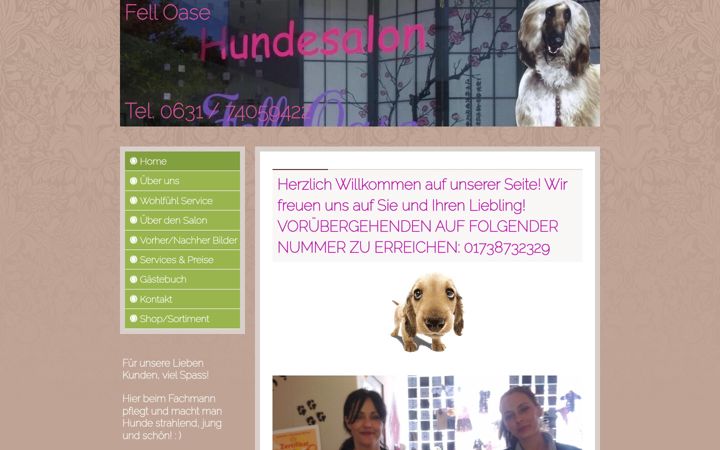Screenshot of hundesalon-fell-oase.de