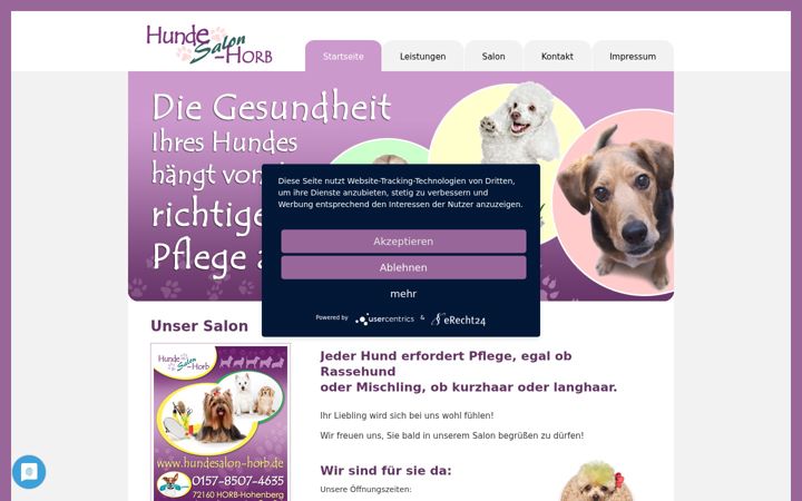 Screenshot of hundesalon-horb.de