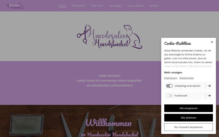Screenshot of hundesalon-hundsbuckel.de