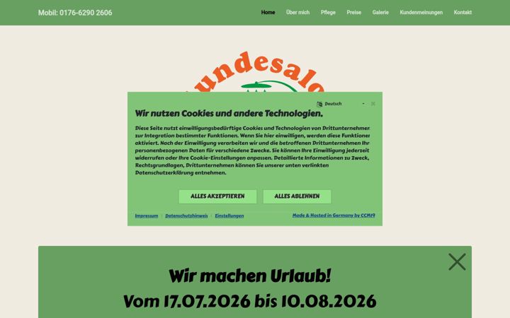 Screenshot of hundesalon-lupetti.de