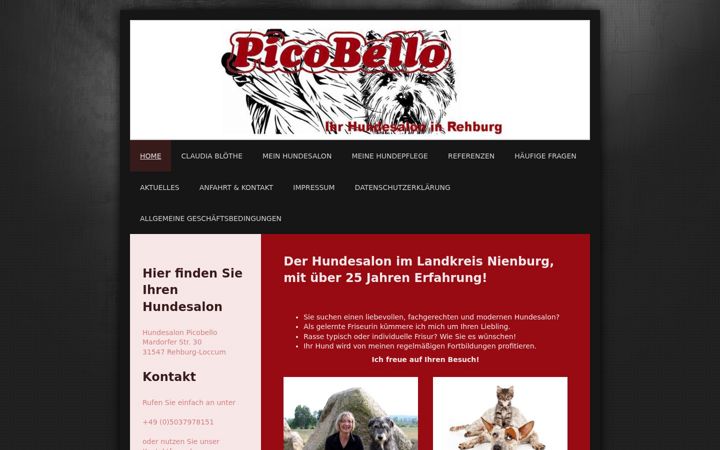 Screenshot of hundesalon-picobello.de