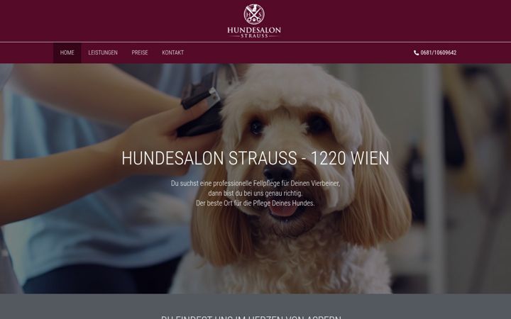 Screenshot of hundesalon-strauss.at