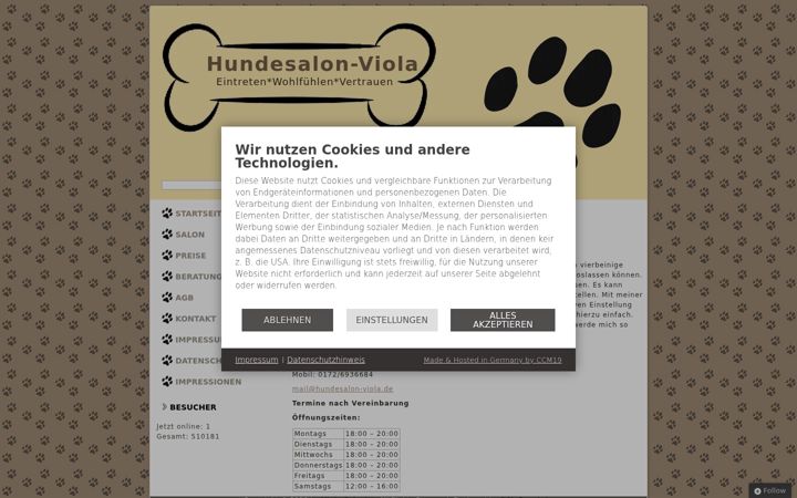 Screenshot van hundesalon-viola.de