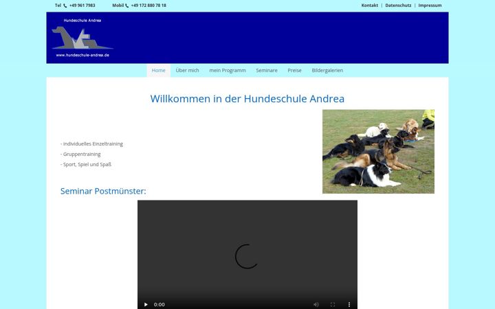 Screenshot of hundeschule-andrea.de