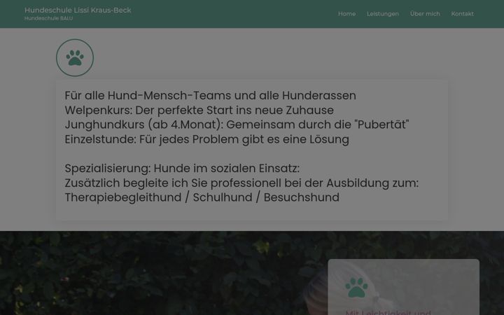 Screenshot of hundeschule-balu.de