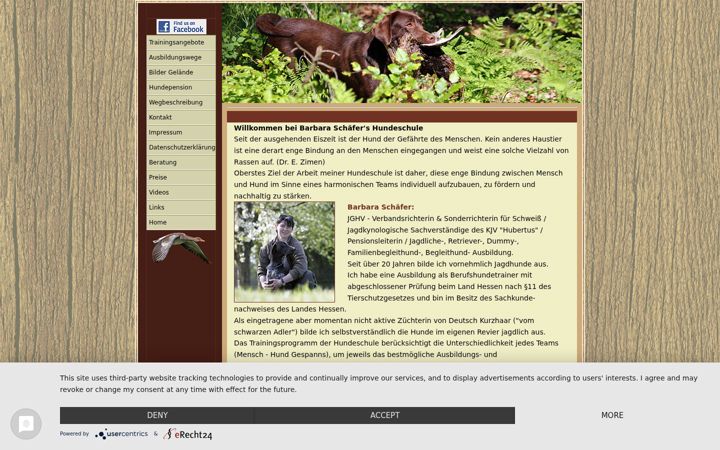 Screenshot of hundeschule-barbara-schaefer.de