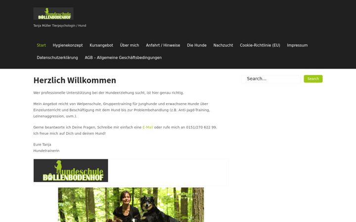 Skjámynd af hundeschule-boellenbodenhof.de