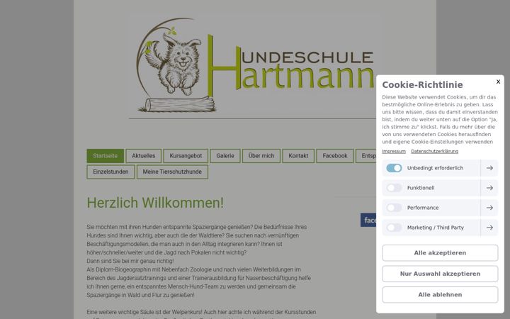 Screenshot of hundeschule-danni-hartmann.de
