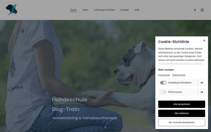 Screenshot of hundeschule-dog-train.de