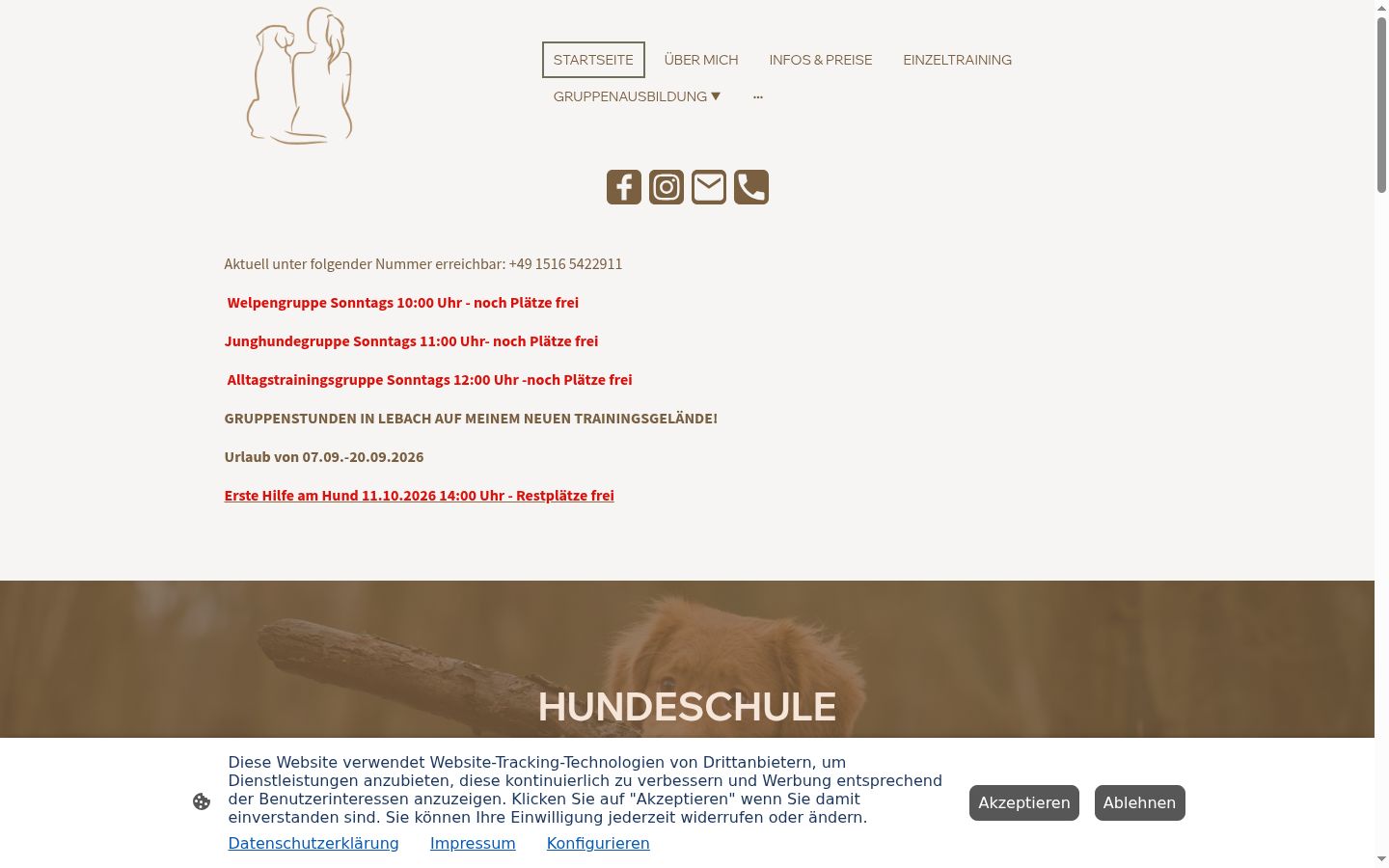 Screenshot del banner di consenso mostrato prima di qualsiasi interazione