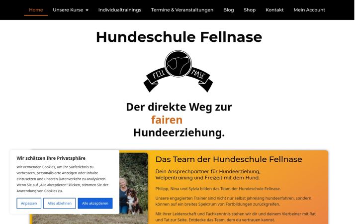 Captura de pantalla de hundeschule-fellnase.de