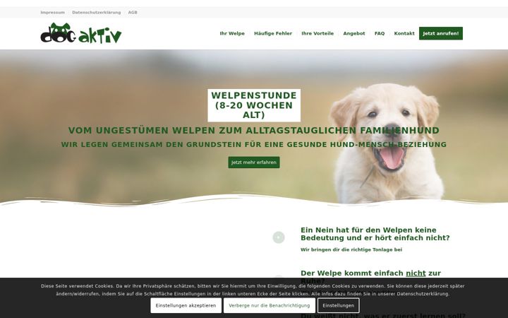 Captura de pantalla de hundeschule-fuer-welpen.de