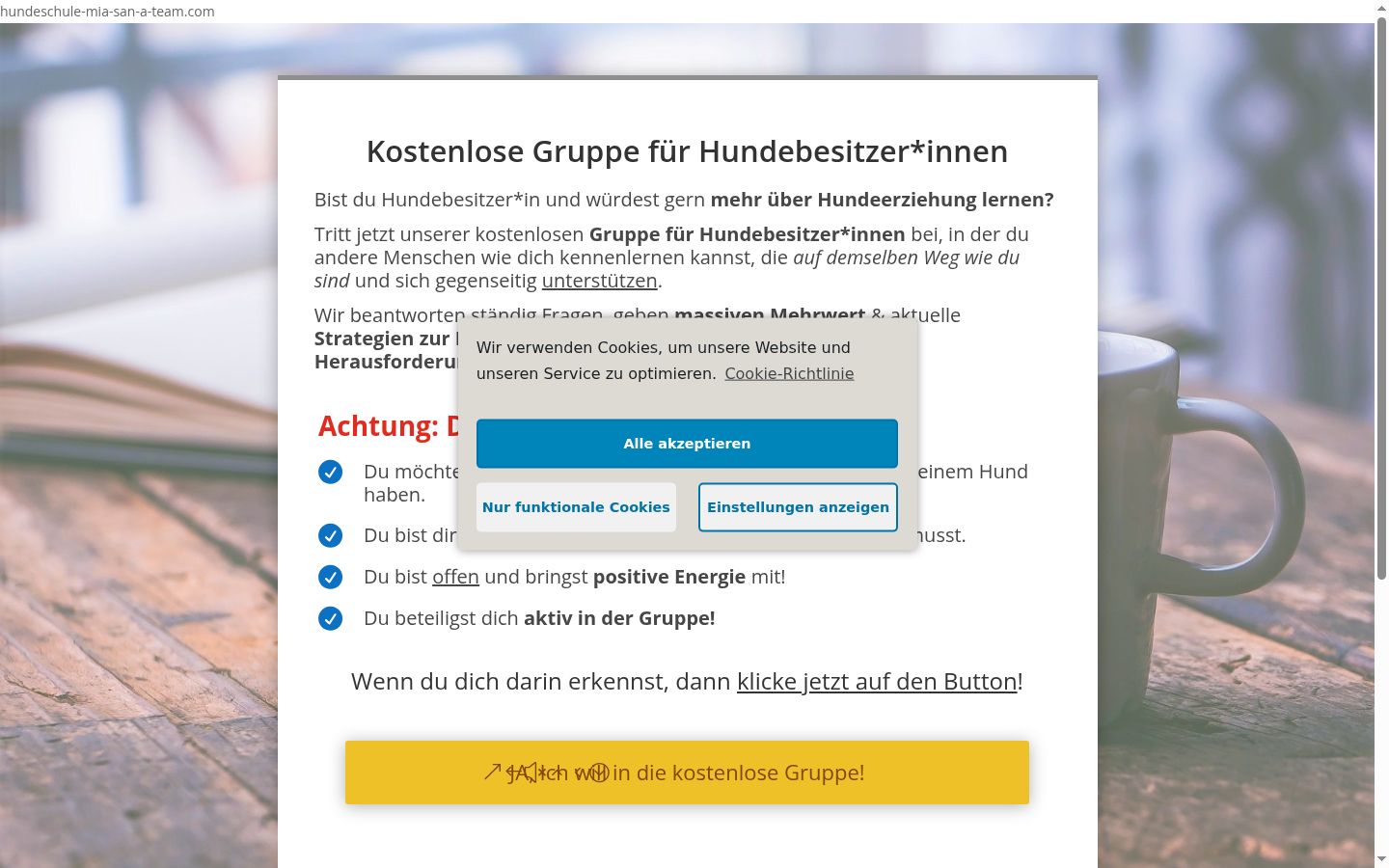 Screenshot of the consent banner shown before any interaction