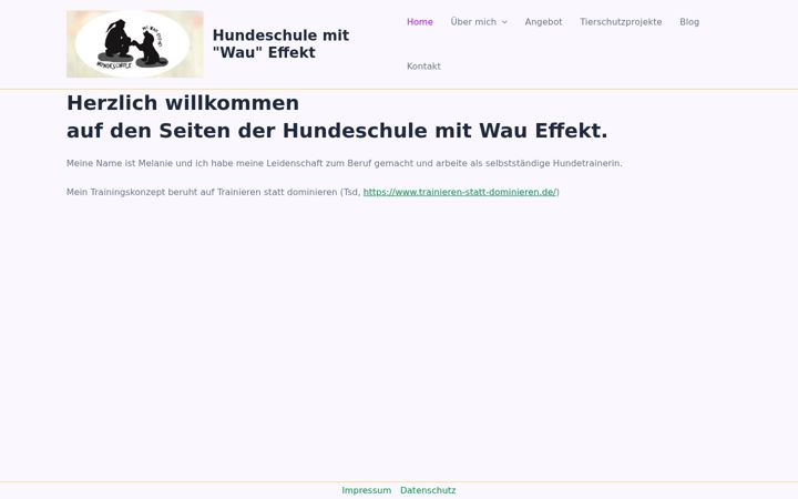 Screenshot of hundeschule-mit-wau-effekt.de
