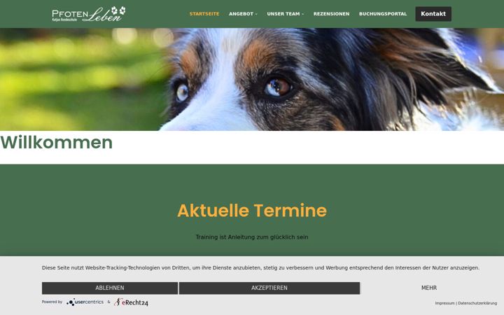 Captura de pantalla de hundeschule-pfotenleben.de