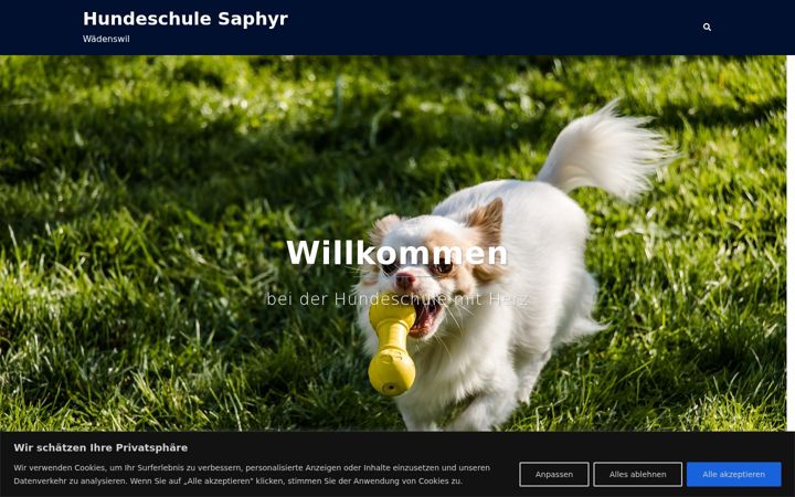 Screenshot of hundeschule-saphyr.ch