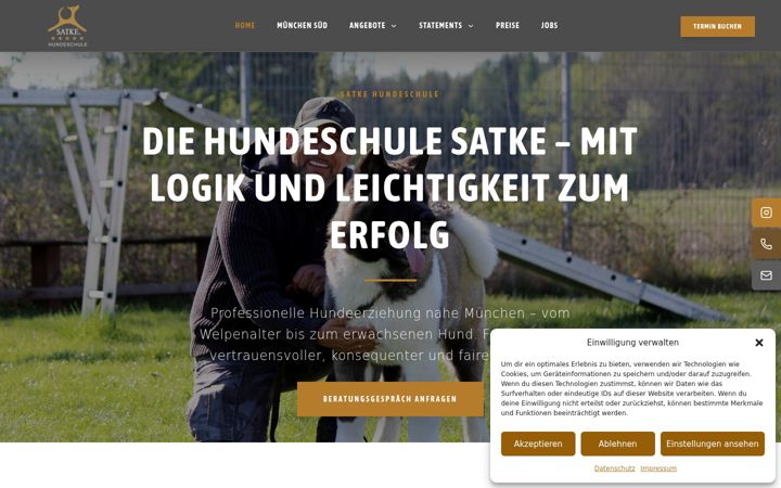 Screenshot van hundeschule-satke.de