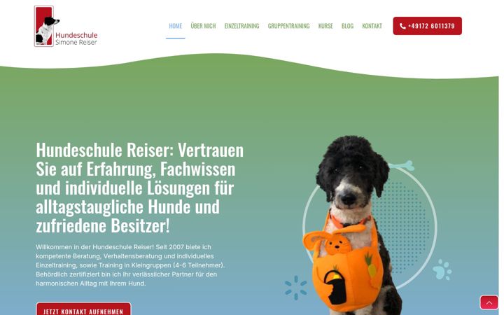 Screenshot of hundeschule-simone-reiser.de