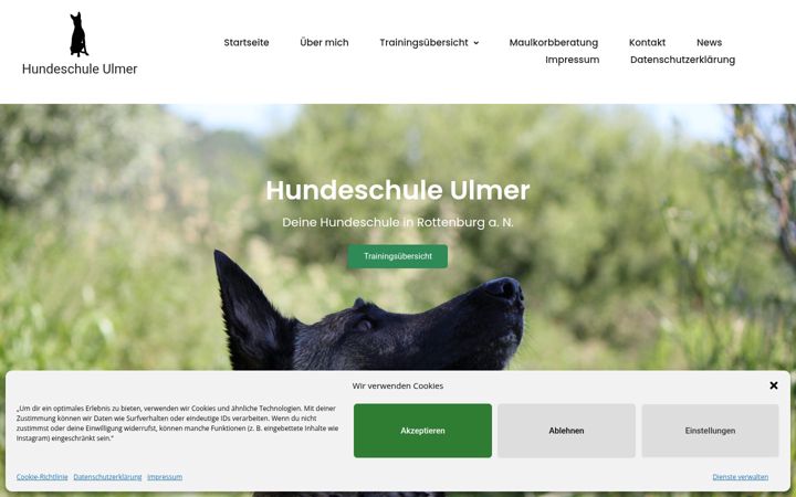 Screenshot of hundeschule-ulmer.de