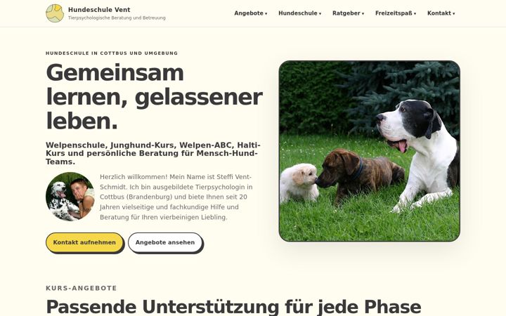 Screenshot of hundeschule-vent.de