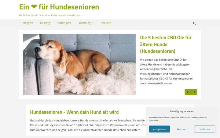 Captura de ecrã de hundesenioren.de