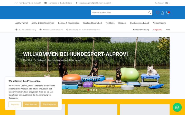 Screenshot of hundesport-alprovi.de