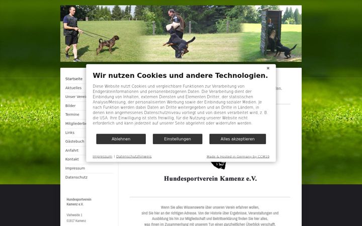 Screenshot of hundesportverein-kamenz.de