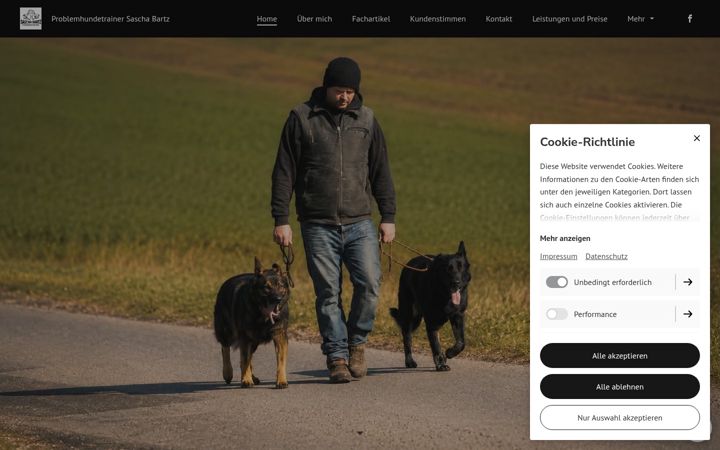 Snímek obrazovky hundetrainer-bartz.de
