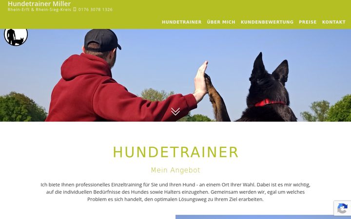 Snímek obrazovky hundetrainer-miller.de