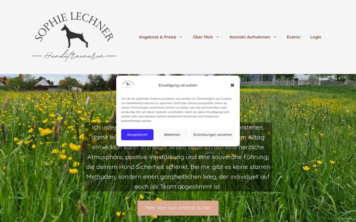 Screenshot of hundetrainerin-sophielechner.de