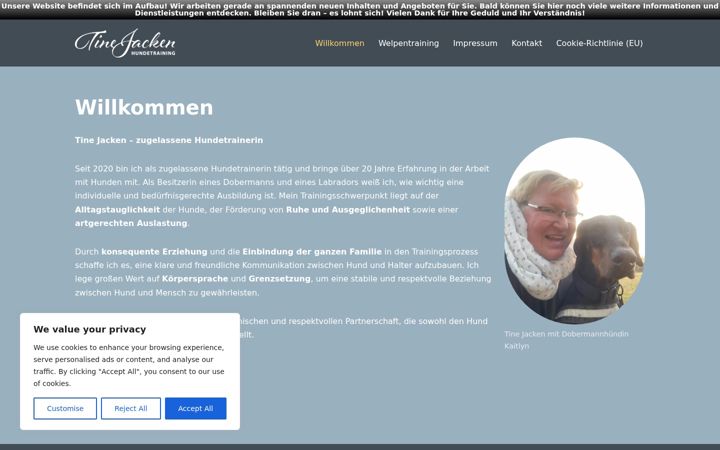 Screenshot of hundetraining-tinejacken.de