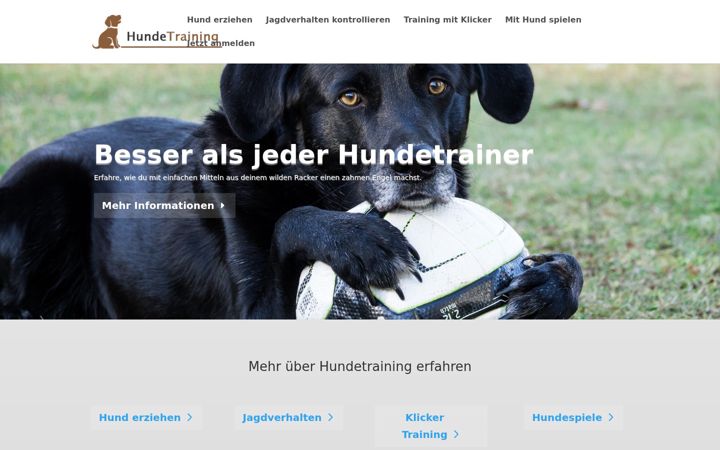 Ekrano kopija hundetraining7-24.de