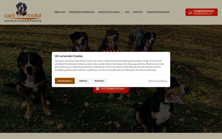 Screenshot of hundetransporte.com