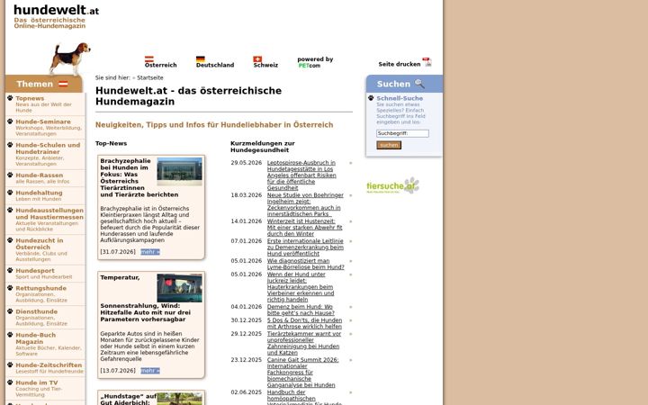 Screenshot of hundewelt.at