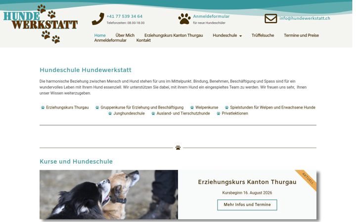 Screenshot of hundewerkstatt.ch