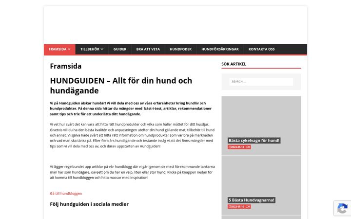 Screenshot of hundguiden.com