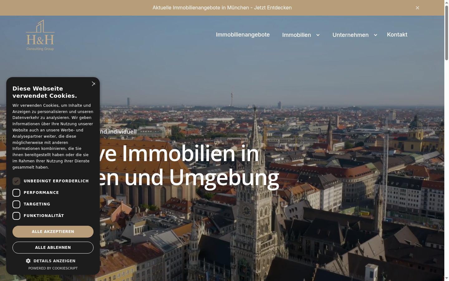 Screenshot tal-banner tal-kunsens muri qabel kwalunkwe interazzjoni