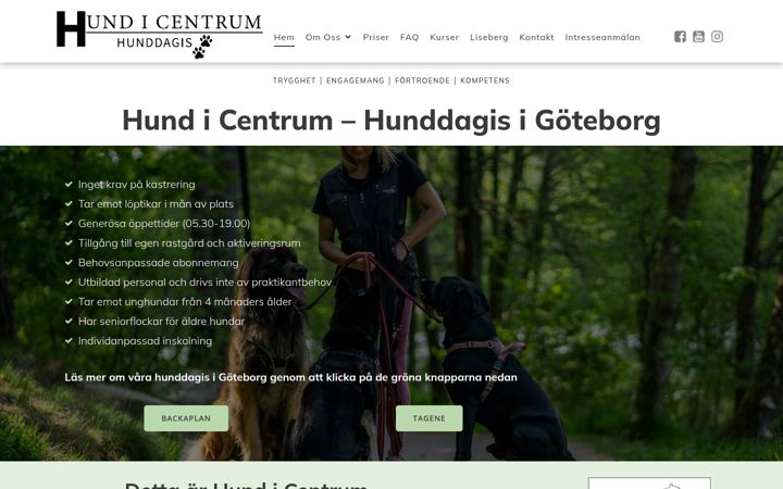Captura de ecrã de hundicentrum.se