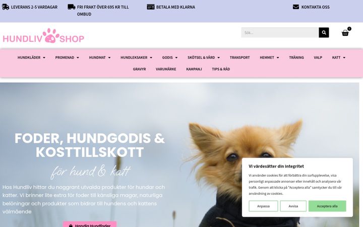 Screenshot of hundliv.shop