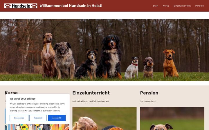 Screenshot of hundsein.com