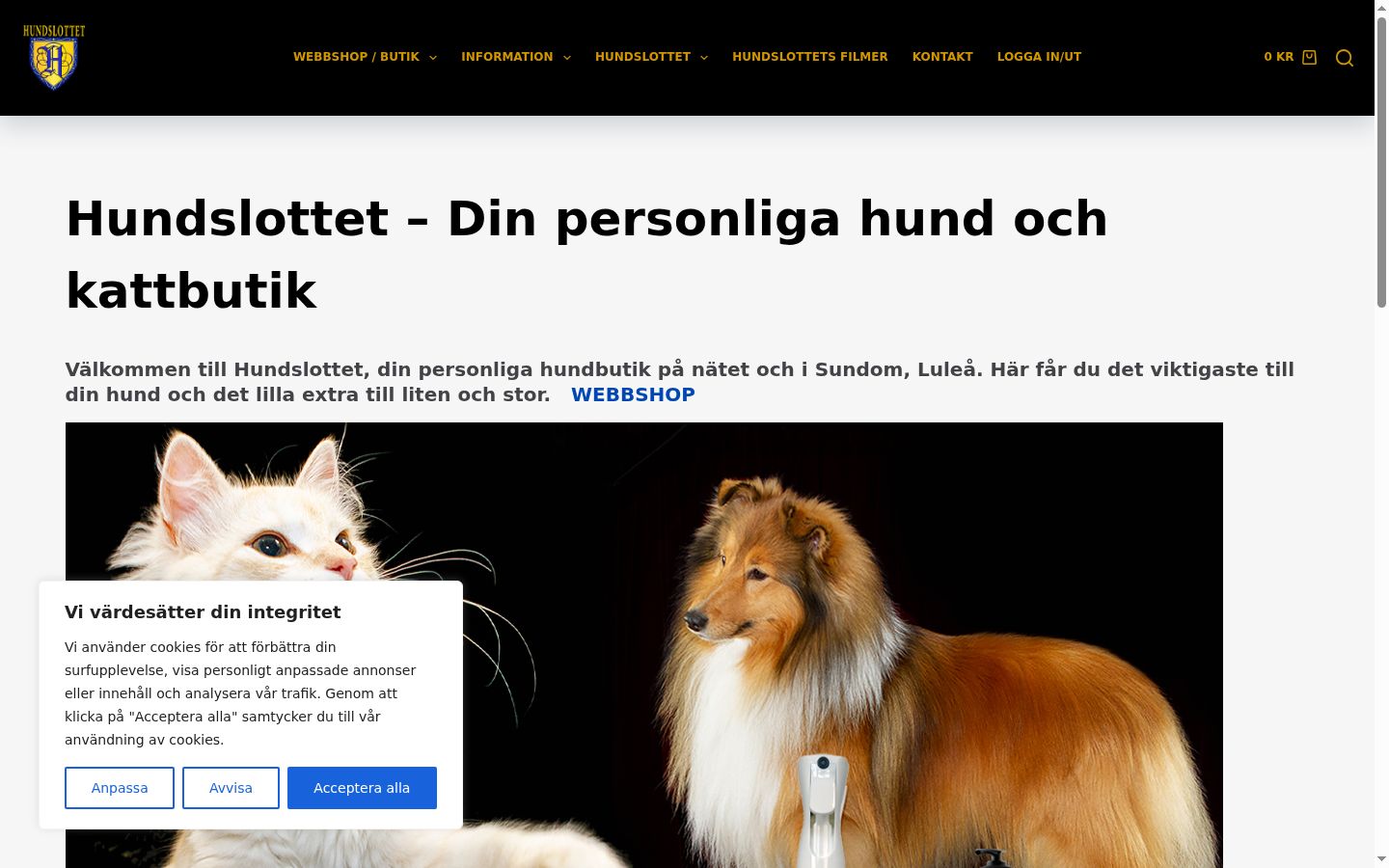 Skærmbillede af samtykkebanneret, som det blev vist før nogen interaktion
