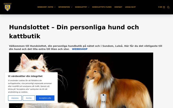 Screenshot of hundslottet.se