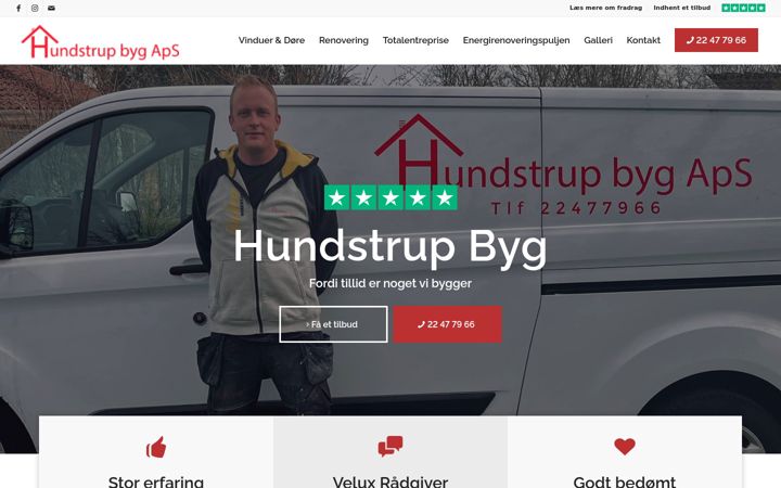 Screenshot of hundstrupbyg.dk