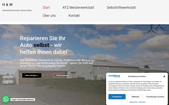 Ekrano kopija hundwkfzwerkstatt.de