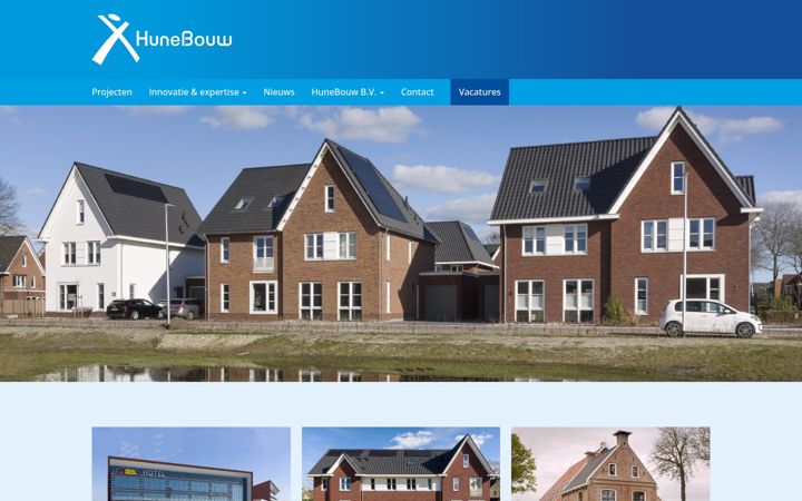 Screenshot of hunebouw.nl