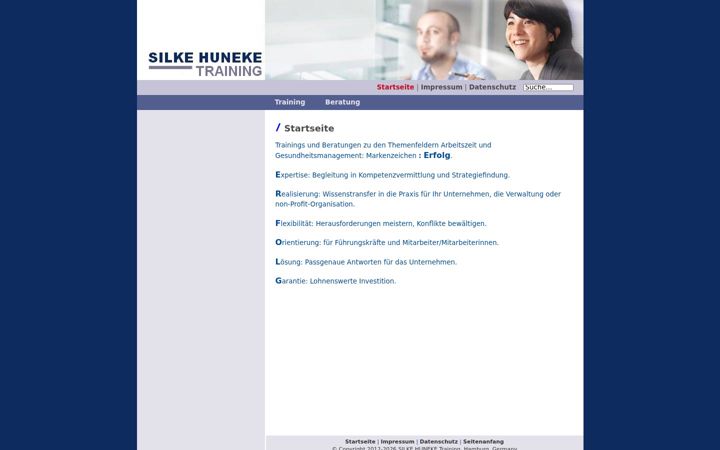 Screenshot of huneke-training.de