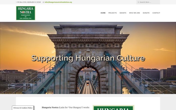 Screenshot of hungarianostrafoundation.org